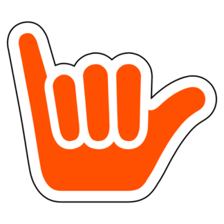 Shaka Sign (Hang Loose) Sticker (Orange)